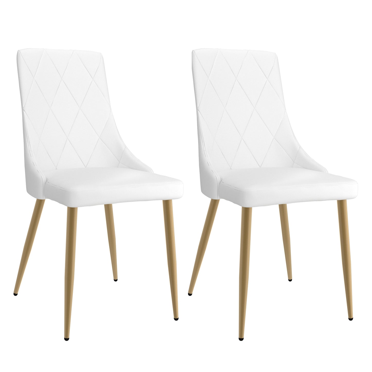Antoine Dining Chair, set of 2, in White and Aged Gold