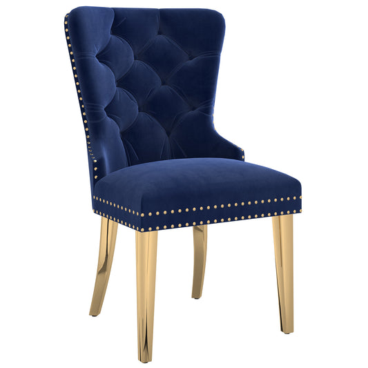 Mizal Dining Chair, set of 2, in Navy and Gold