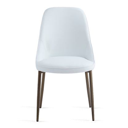 Cleo Dining Chair, set of 2, in White and Aged Gold