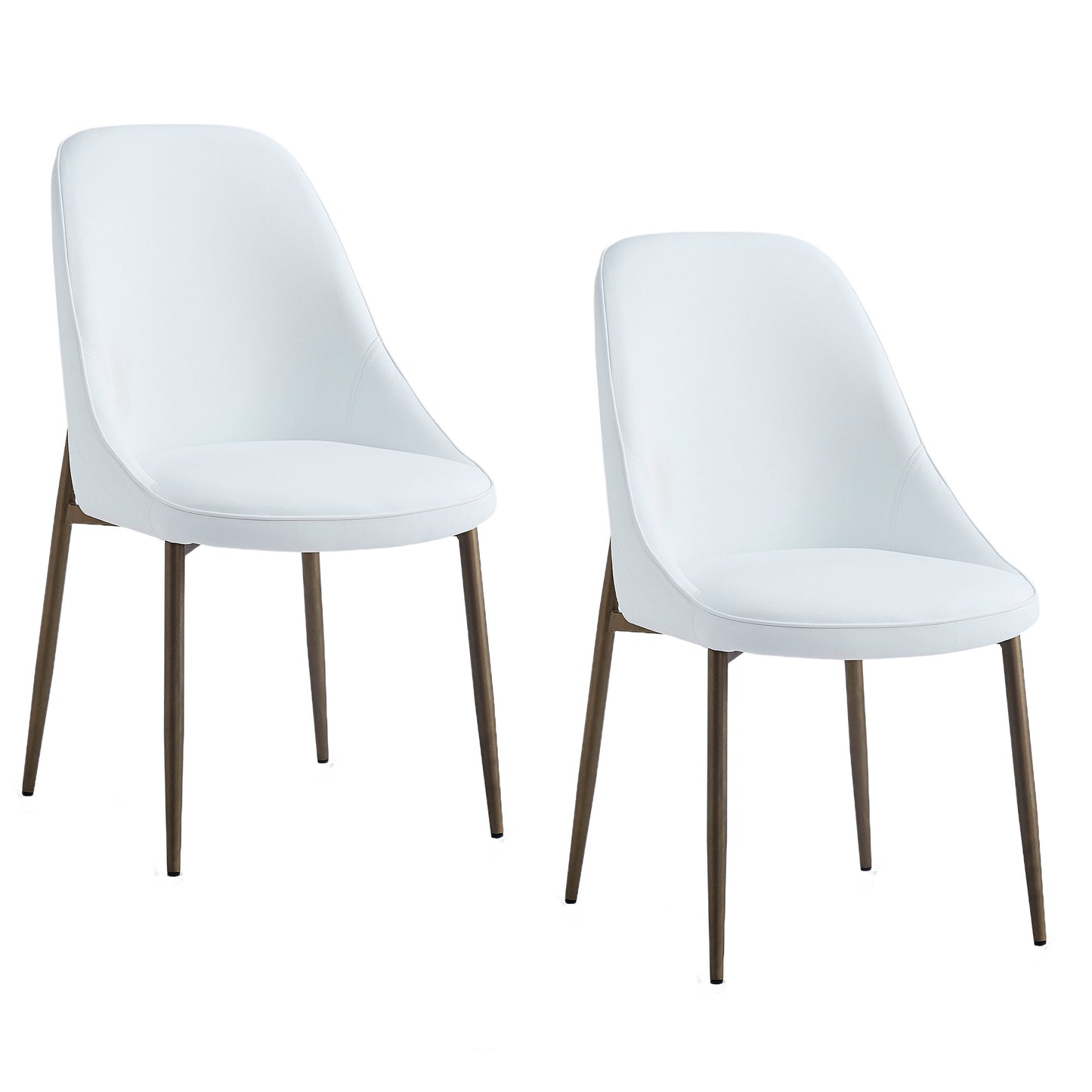 Cleo Dining Chair, set of 2, in White and Aged Gold