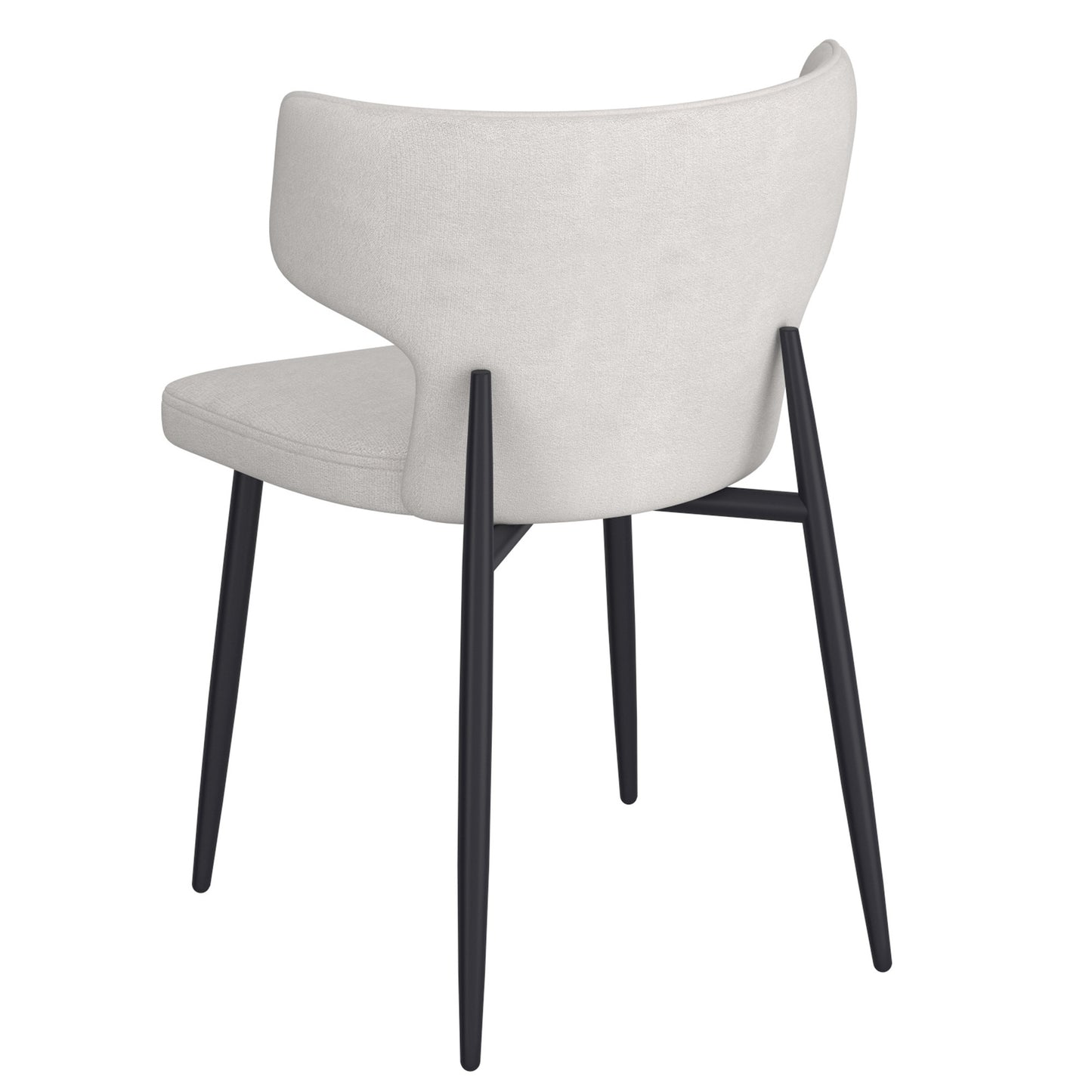 Olis Dining Chair, set of 2, in Beige Fabric and Black