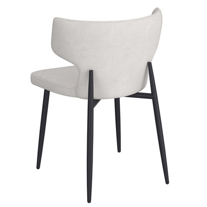 Olis Dining Chair, set of 2, in Beige Fabric and Black