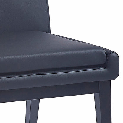 Cortez Dining Chair, set of 2, in Black Faux Leather and Black