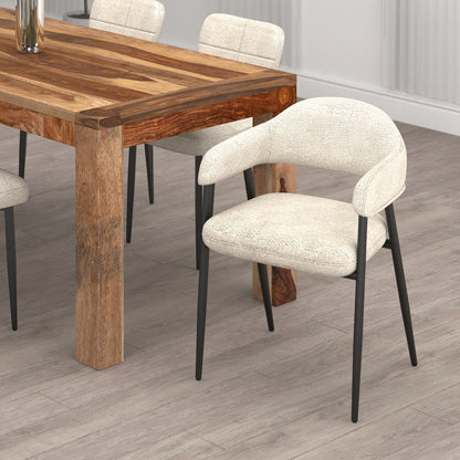Archer Dining Chair, set of 2, in Beige Fabric and Black