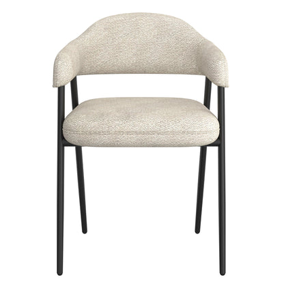 Archer Dining Chair, set of 2, in Beige Fabric and Black