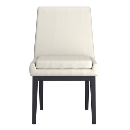 Cortez Dining Chair, set of 2, in Beige Faux Leather and Black