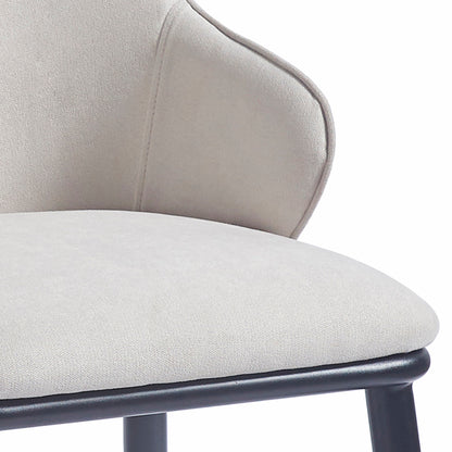 Kash Dining Chair, set of 2, in Beige Fabric and Black