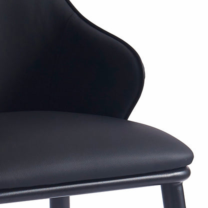 Kash Dining Chair, set of 2, in Black Faux Leather and Black