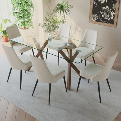 Koda Dining Chair, Fabric, set of 2, in Beige and Black
