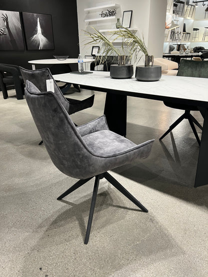 Giulia Swivel Dining Chair In Anthracite