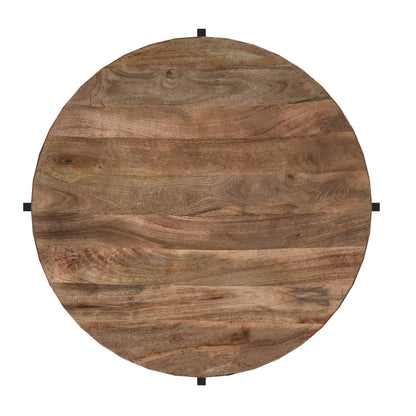 Blox Round Coffee Table In Natural And Black