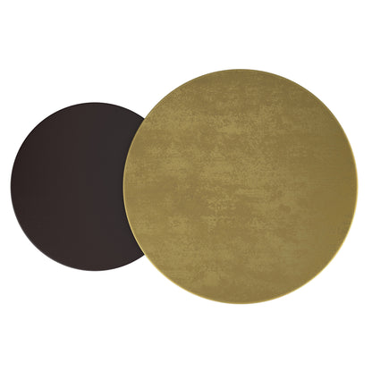 Adira 2pc Round Coffee Table Set In Antique Gold And Black