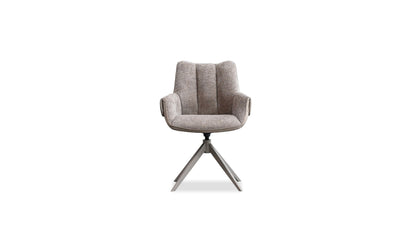 Espara Dining Chair In Avena Oat Alcantara/ Alpaca Chenille
