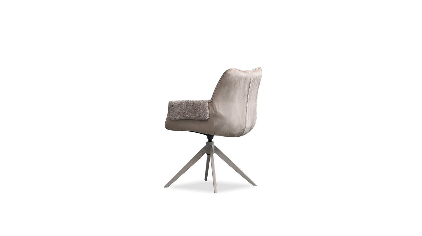 Espara Dining Chair In Avena Oat Alcantara/ Alpaca Chenille