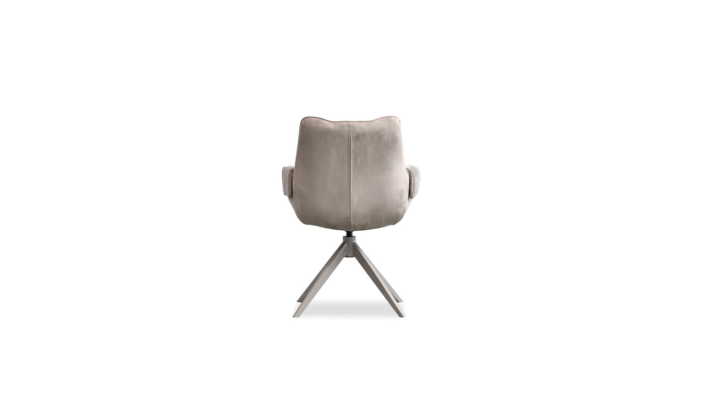 Espara Dining Chair In Avena Oat Alcantara/ Alpaca Chenille