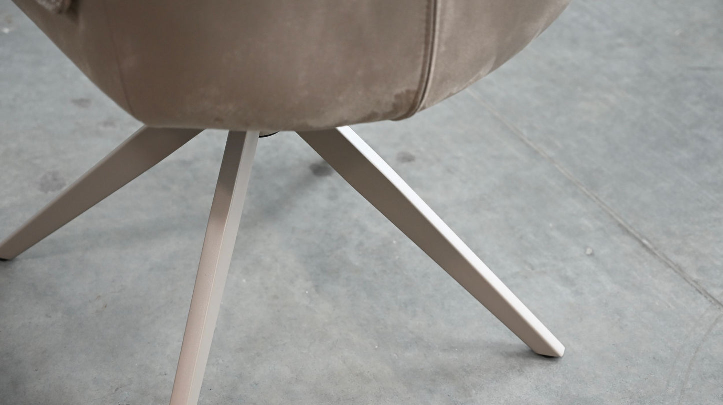 Espara Dining Chair In Avena Oat Alcantara/ Alpaca Chenille