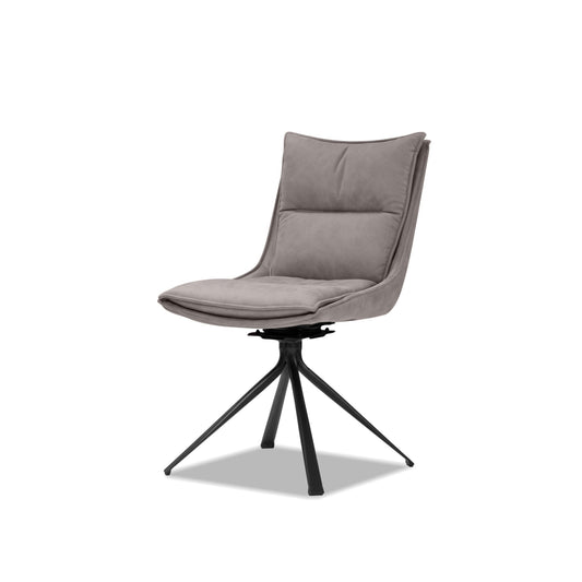 Puccini Swivel Dining Chair In Rhino Ultrasuede