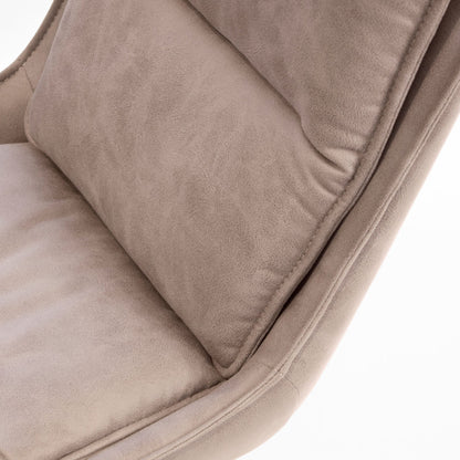 Puccini Swivel Dining Chair In Rhino Ultrasuede
