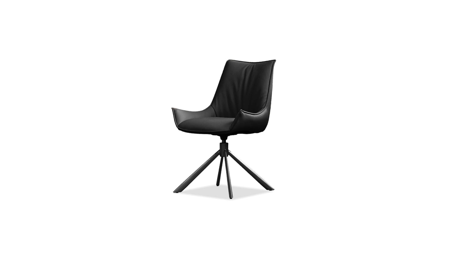 Giulia swivel dining chair in black
