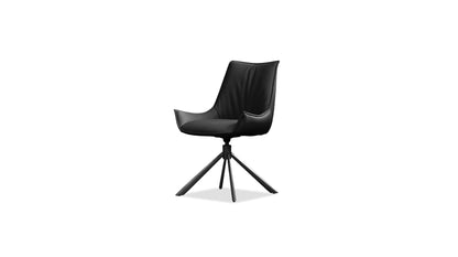 Giulia swivel dining chair in black