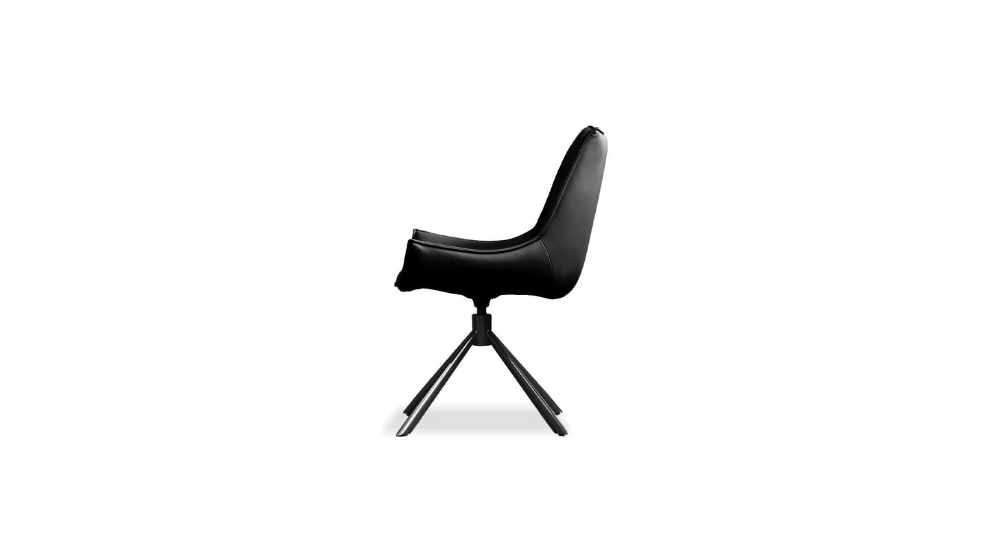 Giulia swivel dining chair in black