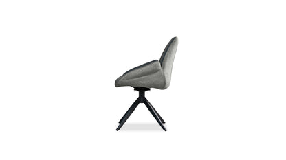 Gian swivel armchair chair in midnight grey leatherette / grey