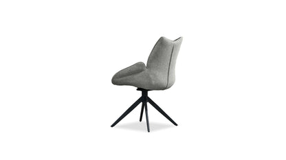 Gian swivel armchair chair in midnight grey leatherette / grey