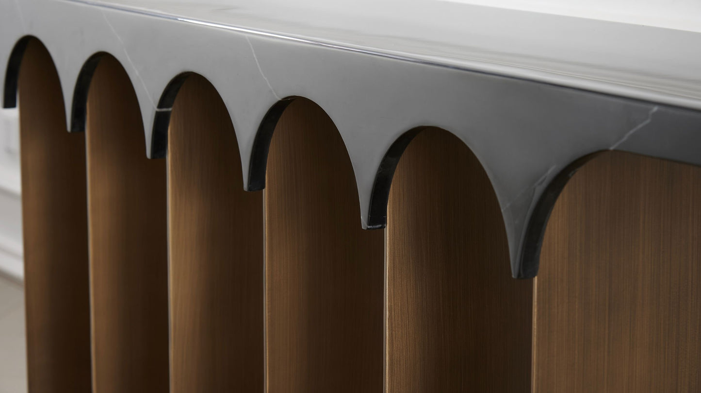Socle Console Table In Polished Laurent Black