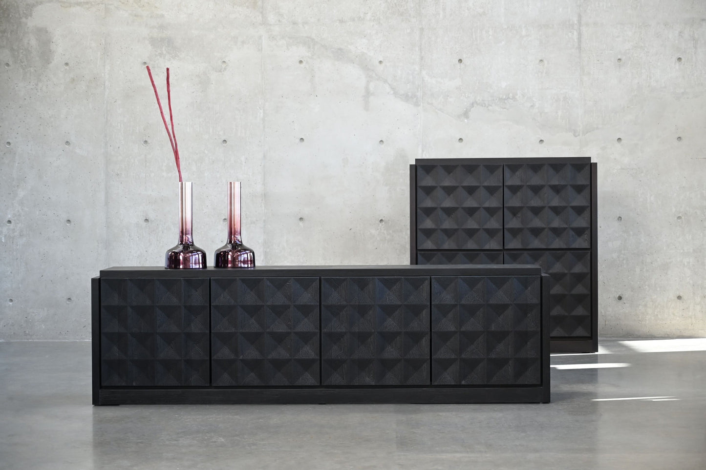 Moss Sideboard Wide In Matte Black Oak