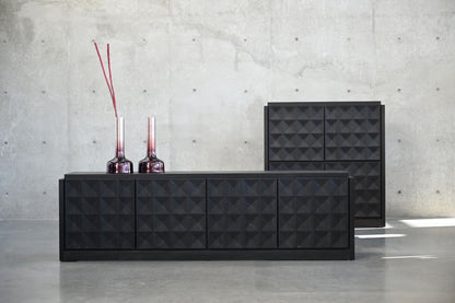 Moss Sideboard Tall In Matte Black Oak