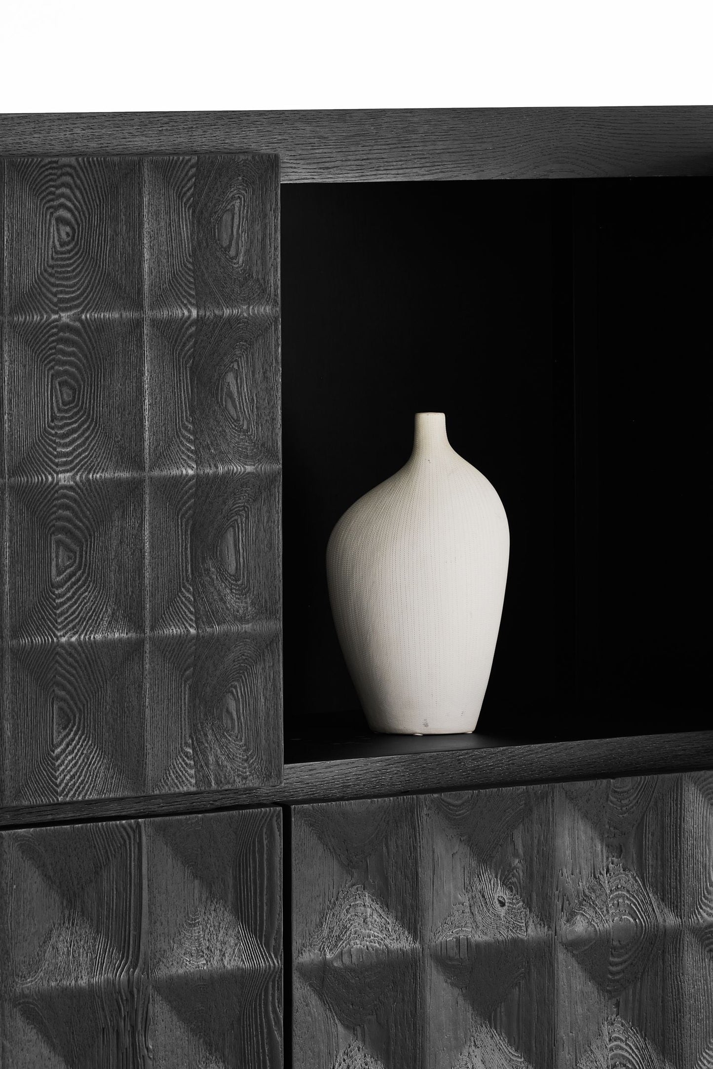 Moss Sideboard Tall In Matte Black Oak