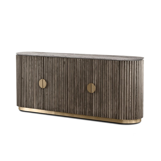 Koii Sideboard In Silver Grey Travertine