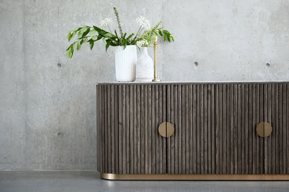 Koii Sideboard In Silver Grey Travertine