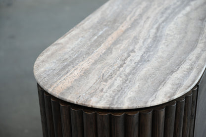 Koii Sideboard In Silver Grey Travertine