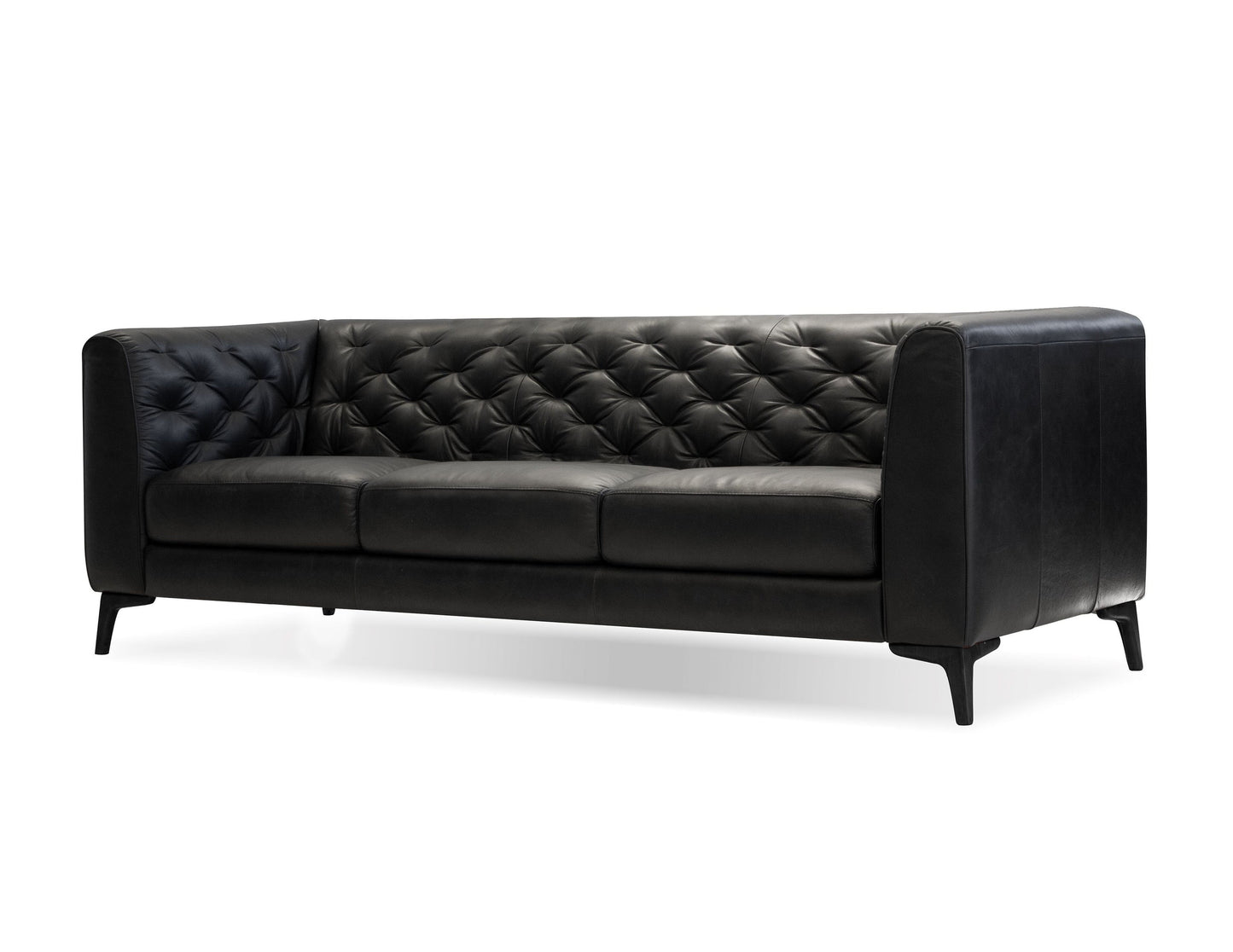 Dalton Leather Sofa In Black