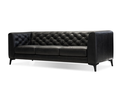 Dalton Leather Sofa In Black
