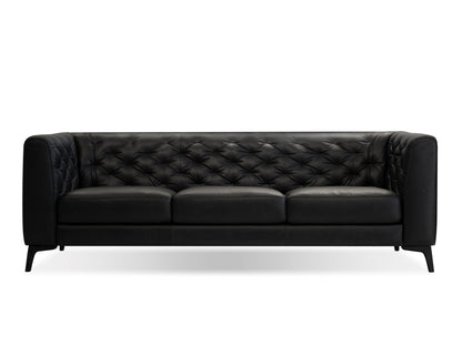Dalton Leather Sofa In Black