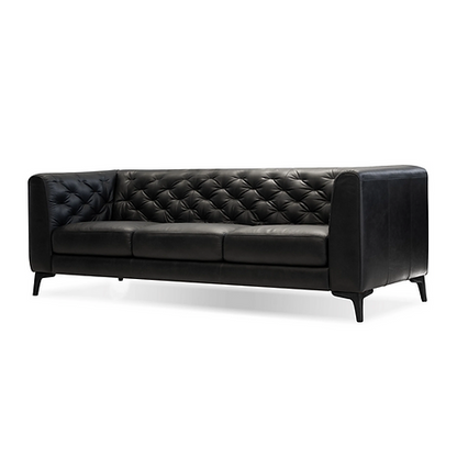 Dalton Leather Sofa In Black