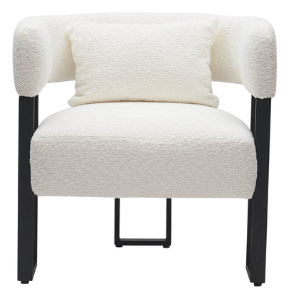 Scarlet Accent Chair In Ivory Boucle And Black