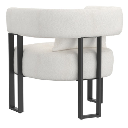 Scarlet Accent Chair In Ivory Boucle And Black
