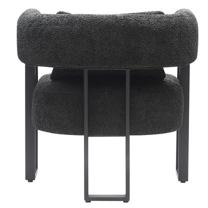 Scarlet Accent Chair In Charcoal Boucle And Black