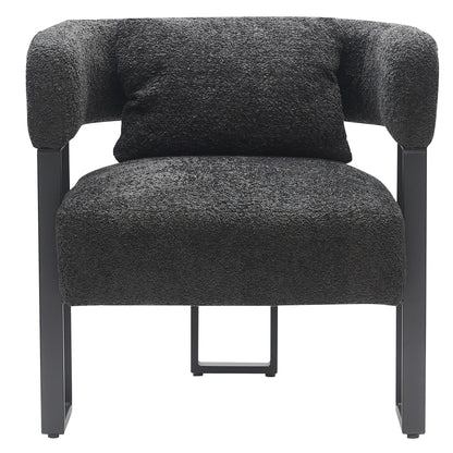 Scarlet Accent Chair In Charcoal Boucle And Black
