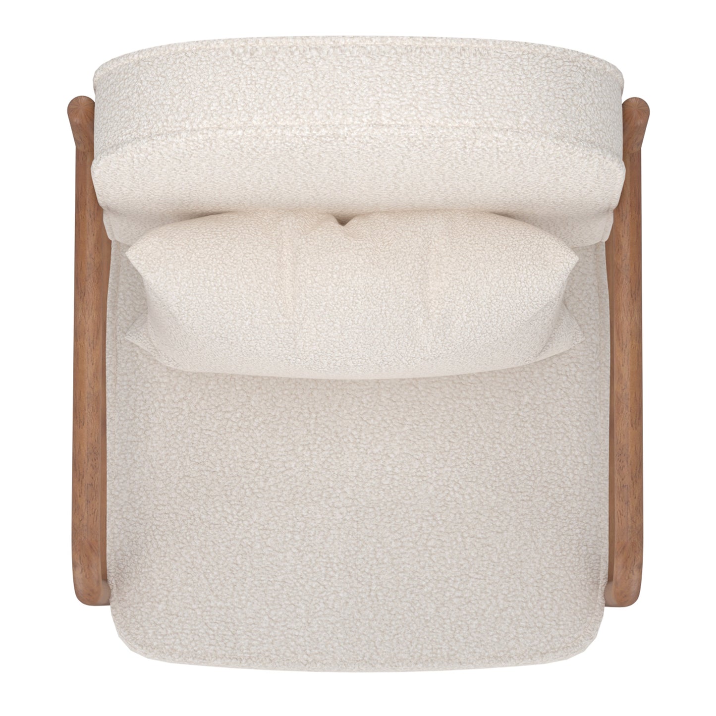 Fani Accent Chair, Fabric In White And Walnut
