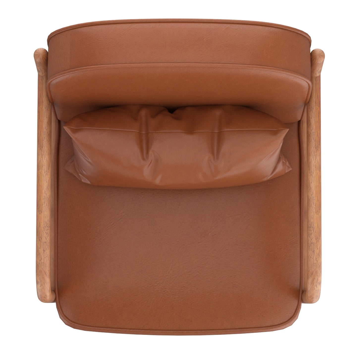 Fani Accent Chair, Faux Leather In Saddle And Walnut