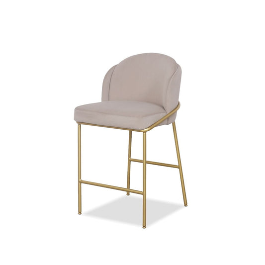 Wallen Counter Stool In Champagne With Gold Base