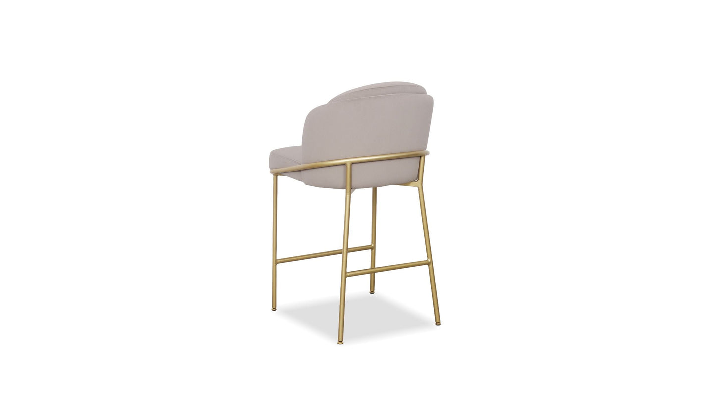 Wallen Counter Stool In Champagne With Gold Base