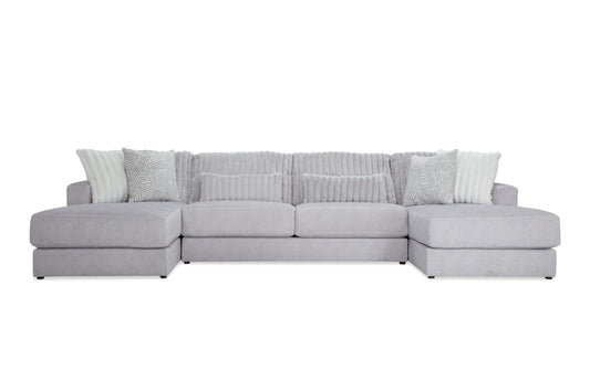 Moonstruck Gray 153'' 3 Piece Dual Chaise Sectional