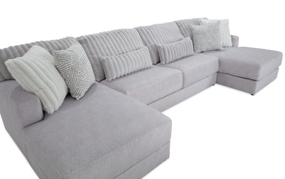 Moonstruck Gray 153'' 3 Piece Dual Chaise Sectional