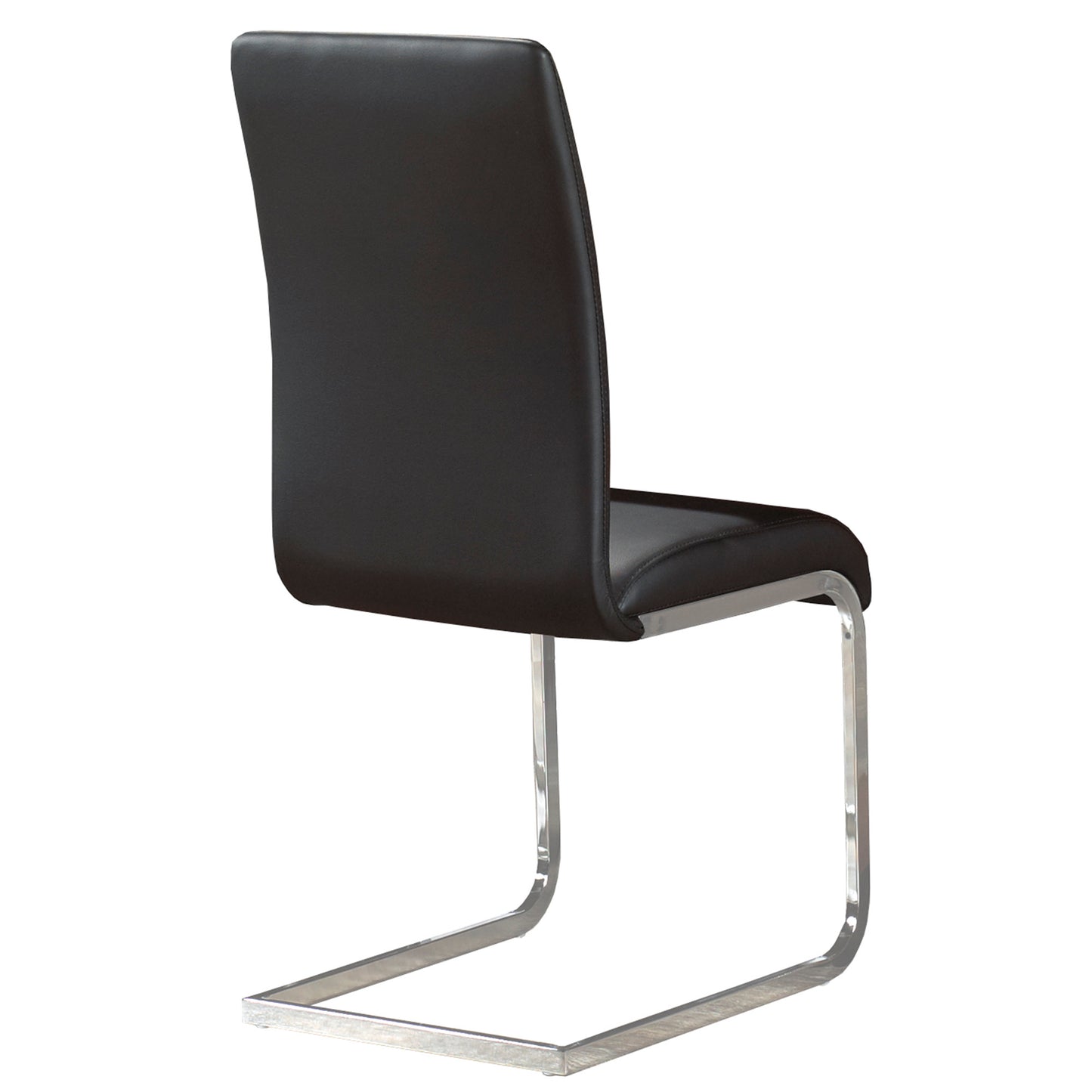 Frankfurt/Maxim 5pc Dining Set in Chrome with Black Chair