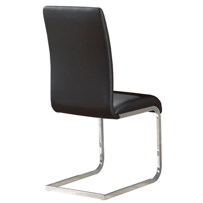 Frankfurt/Maxim 5pc Dining Set in Chrome with Black Chair